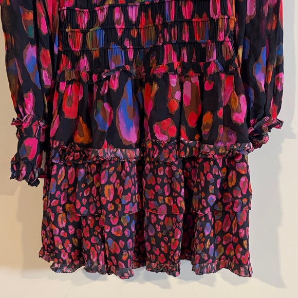 Farm Rio Iridescent Leopard Ruffled Mini Dress - Picture 4 of 9